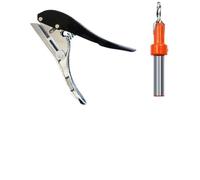 Opatiny Lot de 2 pinces perforatrices pour cartes avec profondeur réglable de 8 mm et foret conique pour le travail du bois, les bandes de bord, le carton et le papier
