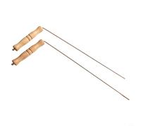 Opatiny Lot de 2 tiges de radiesthésie en cuivre avec poignées en bois pour la détection de l'eau et des métaux, construction en cuivre pur à 99,9 %