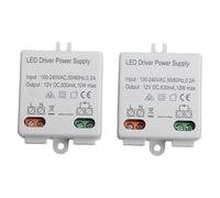 Opatiny Lot de 2 transformateurs d'alimentation 12 V 10 W CC pour bandes lumineuses LED, lumières d'armoire, sonnettes, non dimmable, intégré