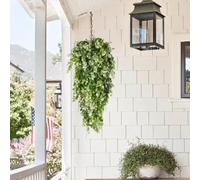 Opatiny Lot de 2 vignes d'eucalyptus artificielles à suspendre de 80 cm, pour décoration d'intérieur, vert/blanc/vert-jaune