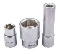 Opatiny Lot de 3 clés à douille triangulaires multi-dents 1/2" pour réparation de pompe à injection, outils de démontage d'écrous métalliques