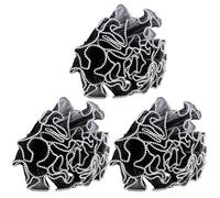 Opatiny Lot de 3 pelotes de fil décoratif en maille pour fleurs - 28 cm x 4 m - Motif spray de perles - Blanc noir et rose - Pour loisirs créatifs et décoration de fête