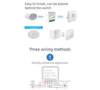 Opatiny Lot de 4 commutateurs intelligents pour la maison sans fil, télécommande WiFi avec Alexa et Google Assistant, fonction de planification, contrôle multi-appareils (lot de 4), installation