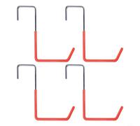 Opatiny Lot de 4 crochets de garage robustes sans perçage, cintres de rangement en fer en forme de S avec revêtement pour organiser les vélos, échelles, outils dans un abri de jardin, studio (orange)