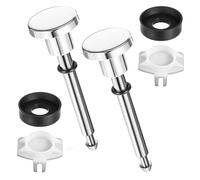 Opatiny Lot de 4 kits de réparation de vanne de dérivation de baignoire avec tiges chromées, valves ABS à fort impact et joints de coupe, compatible avec les becs standard, aucun outil nécessaire