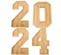 Opatiny Lot de 4 planches à charcuterie en bois 2024 à remplir pour décorations de fête, mariage ou fête prénatale, plateaux de service en bois de 30 cm