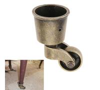 Opatiny Lot de 4 roulettes de meubles en alliage de zinc avec design antidérapant pour canapés, chaises, tables, 6,8 x 5,1 x 3,8 cm et 4,3 x 2,8 cm, roues de poulie en bronze pour matériel de