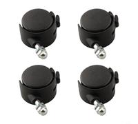 Opatiny Lot de 4 roulettes de rechange pour chauffe-huile électrique Midea 40 mm en plastique noir omnidirectionnel (avec frein)