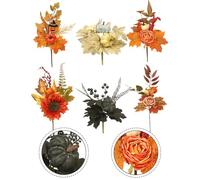 Opatiny Lot de 6 branches de citrouille artificielles avec feuilles et cônes d'automne pour Halloween, Thanksgiving, décoration d'intérieur festive d'automne, 26 à 46 cm