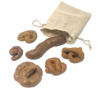 Opatiny Lot de 6 fausses farces réalistes en TPR souple pour poisson d'avril, cadeaux de fête d'Halloween, déjections canines réutilisables en caoutchouc avec sac de rangement