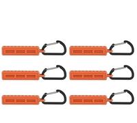 Opatiny Lot de 6 porte-embouts de tournevis à 10 trous avec mousqueton - Organiseur portable en caoutchouc pour forets à tige hexagonale, orange/noir/rouge