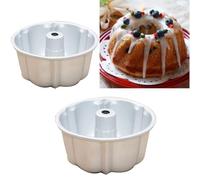 Opatiny Moule à gâteau cannelé anti-adhésif pour pâtisserie en anneau ou Kugelhopf - Moules en métal pour gâteau en mousseline de soie, pain rond, moule à dessert - Ustensiles de cuisson DIY avec fond