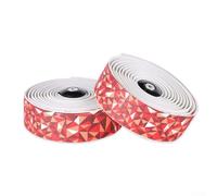 Opatiny Paire de bandes de guidon pour vélo de route avec revêtement en polyuréthane antidérapant et EVA pour absorber les chocs pour améliorer l'expérience de conduite (blanc-rouge)