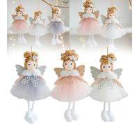 Opatiny Pendentif ange de Noël en peluche pour sapin de Noël à suspendre pour le Nouvel An 2024 Navidad Natal Noel
