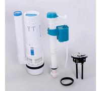 Opatiny Pièces de chasse d'eau avec double bouton poussoir et valve de chasse réglable, compatible avec la plupart des toilettes, kit de remplacement facile à installer, blanc