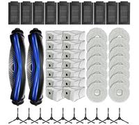 Opatiny Pièces de rechange pour aspirateur Ecovacs pour Deebot T50 PRO avec 2 brosses à rouleaux, 10 brosses latérales, 14 chiffons de serpillère, 14 sacs à poussière et 10 filtres