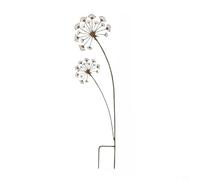 Opatiny Piquet de jardin en fer rustique en forme de pissenlit, 30 à 35 cm, support décoratif en métal avec finition antique, parterres de fleurs, terrasses et paysage extérieur (A)