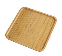 Opatiny Plateau de service carré en bambou, plateau de nourriture/vaisselle de cuisine, pour dîner, thé, café (30 x 30 x 1,5 cm)