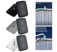 Opatiny Pommeau de douche à effet pluie pour montage au plafond avec pivot à 360°, construction en ABS robuste, design grand débit, compatible avec tuyau G 1/2, noir/gris/argent