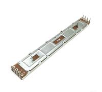 Opatiny Potentiomètre linéaire à glissière 100 mm mélangeur audio de voyage | Design à 8 broches, intégration de circuit fiable, corps en métal, longueur totale de 128 mm, finition noire argentée