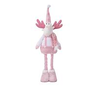 Opatiny Poupée télescopique à paillettes roses - Décoration de Noël pour fenêtre, cheminée, table de vacances, présentoir festif