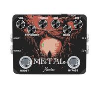 Opatiny Rowin Pédale d'effet de distorsion en métal pour guitare, True Bypass, égaliseur 3 bandes avec bouton de balayage, pour blues lourds, hard rock et sons métalliques à gain élevé