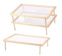 Opatiny Séchoir à herbes en bois empilable avec filet, support de pâtes et support de séchage pour cuisine, 39 x 24,5 x 8,5 cm