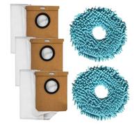 Opatiny Serpillière de rechange, sac à poussière, microfibre, matériau non tissé, pour Conga 9590/9990/10090 AI Spin Ultra Power Home, comprend 2 serpillères, 3 sacs à poussière pour un nettoyage