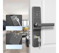 Opatiny Serrure de porte intelligente pour TTlock, serrure de porte électronique antivol avec mot de passe et contrôle par application, compatible Bluetooth pour un usage domestique d'hôtel, gris