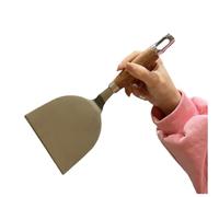 Opatiny Spatule en acier inoxydable avec manche en bois, outil de cuisine à bord fin pour steak, crêpe, pizza à retourner, argent