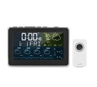 Opatiny Station météo horloge avec écran VA 75", 3 réveils, prévisions 5 jours, thermomètre hygromètre intérieur extérieur, application Tuya