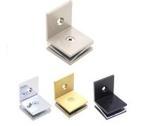 Opatiny Support de serrage en verre à angle de 90 degrés, construction en laiton pour douche et panneaux muraux, support mural, chromé