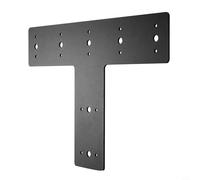 Opatiny Support plat en acier en forme de T 35,6 x 21,6 cm Plaque de connexion en métal robuste pour cadre de poteau en bois Support de construction Noir