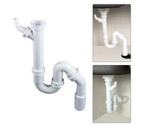 Opatiny Tuyau d'évacuation d'évier avec joint d'étanchéité en U pour bloc d'odeurs et d'insectes, installation flexible, polypropylène + PVC 40 mm
