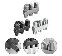 Opatiny Vanne de sortie d'eau à trois voies 1/2" - Projection compacte de 6 cm - Vanne d'angle multifonction en cuivre pour connexion simultanée de l'appareil - Gris/noir/argenté