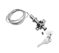 Opatiny Verrou de porte de garage avec 2 clés, câble métallique de 2 m, en alliage de zinc et noyau en cuivre, pour panneaux de porte de 10 à 45 mm d'épaisseur