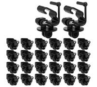 Opatiny Z Pin-Lock Lot de 25 isolateurs de clôture non conducteurs en plastique noir pour poteaux de 3,8 cm et 1,33 cm, 20 x 15 x 10 cm, pour clôture de ranch d'animaux de ferme