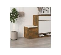 Opbergbox met lade 40,5x40x40 cm bewerkt hout gerookt eiken820517