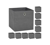 Bo?te de rangement 10 pcs Tissu non-tissé 32 x 32 x 32 cm Gris-XIU