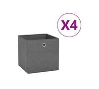 Opbergboxen 4 st 28x28x28 cm nonwoven stof grijs325191