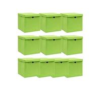 vidaXL Boîtes de rangement avec couvercles 10pcs Vert 32x32x32cm Tissu Vert