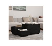 vidaXL Boîtes de rangement et couvercles 3 pcs Noir Bois massif de pin