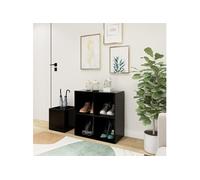 Opbergkast 105x35,5x70 cm bewerkt hout zwart808252