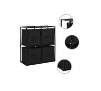 Armoire de Rangement avec 4 Paniers Tissu Acier Boîte de Stockage Salon vidaXL