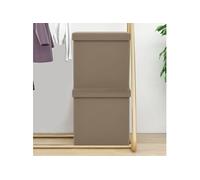 vidaXL Opbergkrukken inklapbaar 2 st PVC cappuccinokleurig338790 Marron G