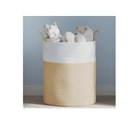 vidaXL Panier de rangement 358483 – Coton Ø 38×46 cm Beige et blanc