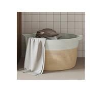 Opbergmand Ã~ 40x25 cm katoen beige en wit358463
