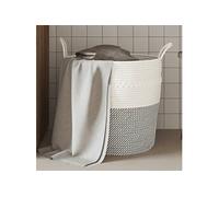 Opbergmand Ã~ 43x38 cm katoen grijs en wit358486