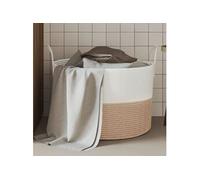 Panier de Rangement Corbeille Salle de Séjour Maison Beige et Blanc Coton vidaXL