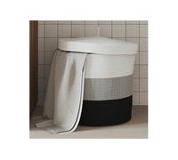 vidaXL Opbergmand met deksel Ã˜ 40x35 cm katoen wit en zwart358499 Multicolore G